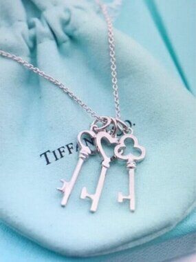 Tiffany & Co. Silver Key Necklace